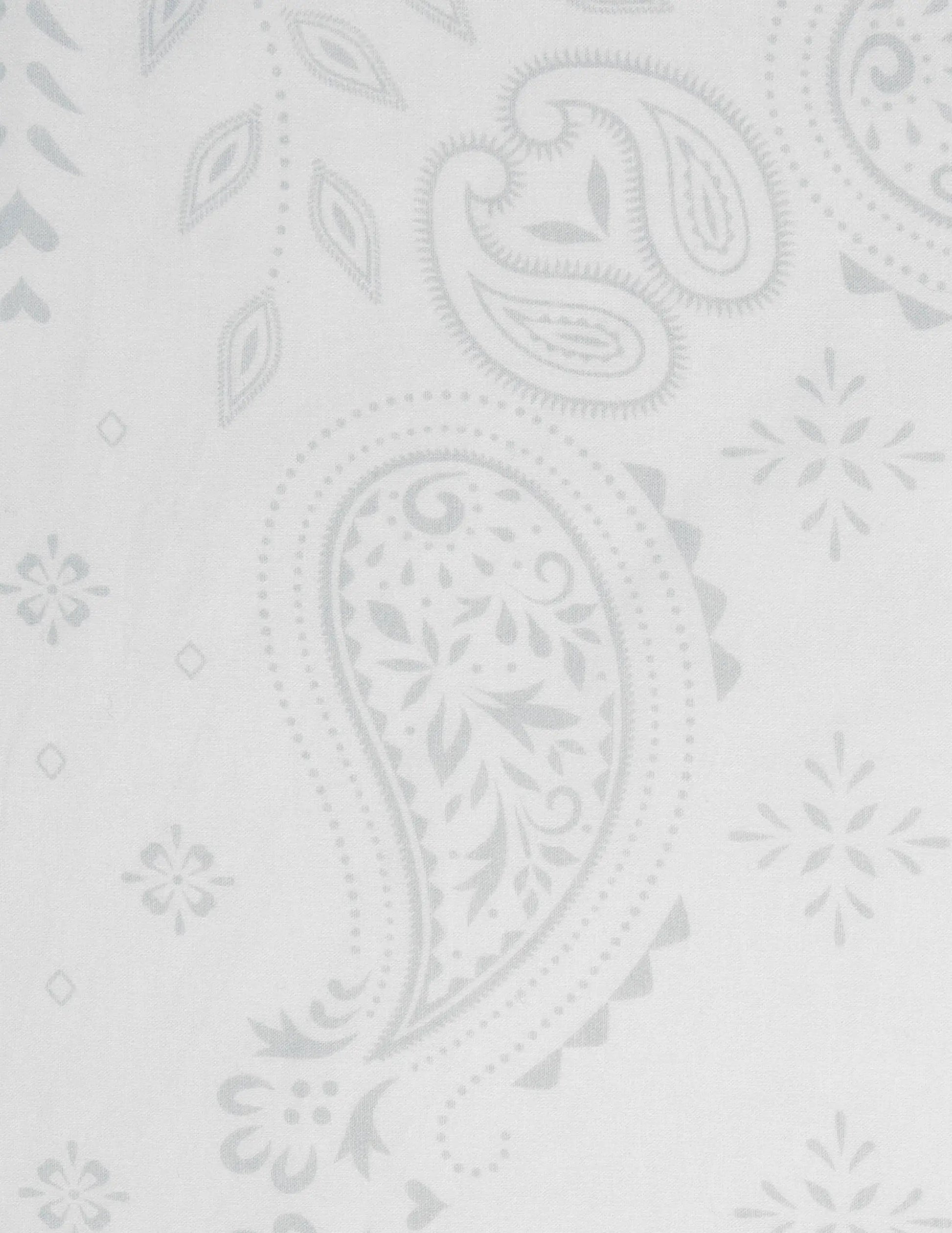 Opry paisley traveler bandana in cream with white wallpaper featuring a subtle light gray paisley floral pattern