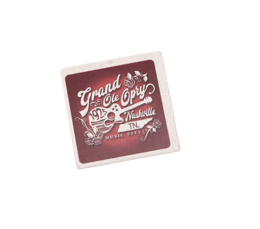 Opry Rose Guitar Stone Coaster - KITCHEN