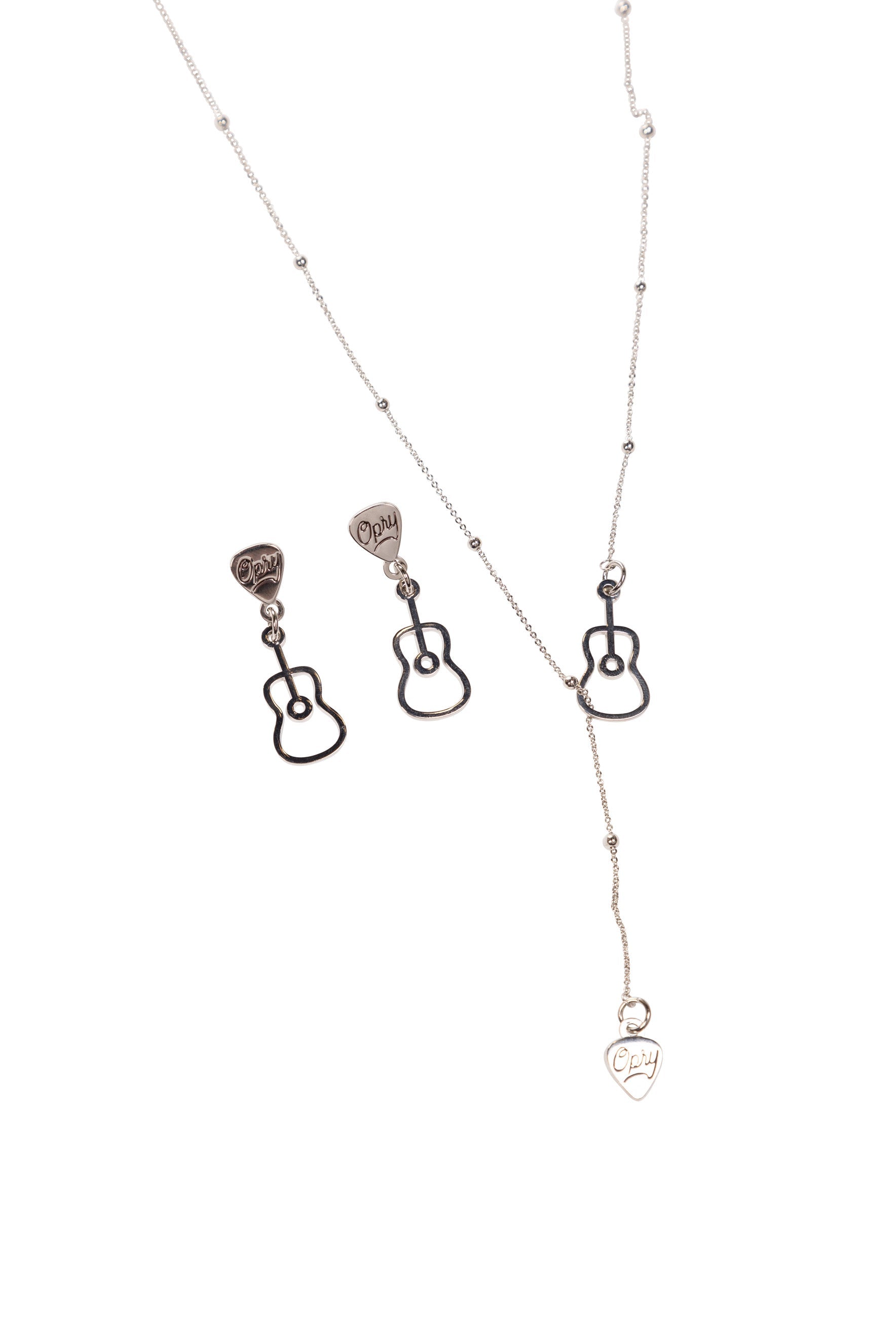 Opry Silver Guitar Necklace - JEWELRY