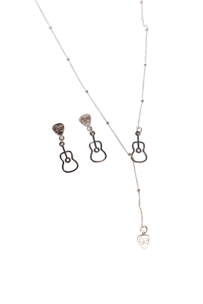 Opry Silver Guitar Necklace - JEWELRY