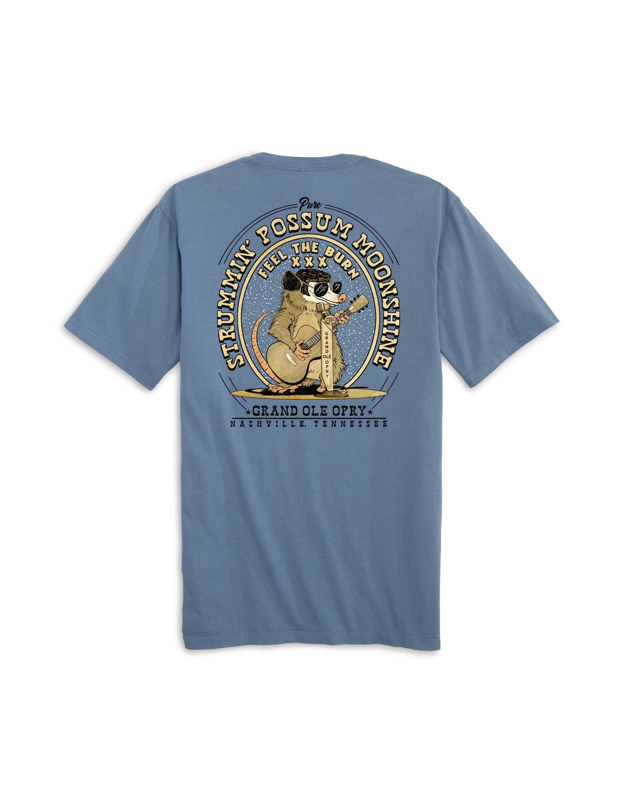 Opry Strummin' Possum Moonshine T-Shirt - OpryShop