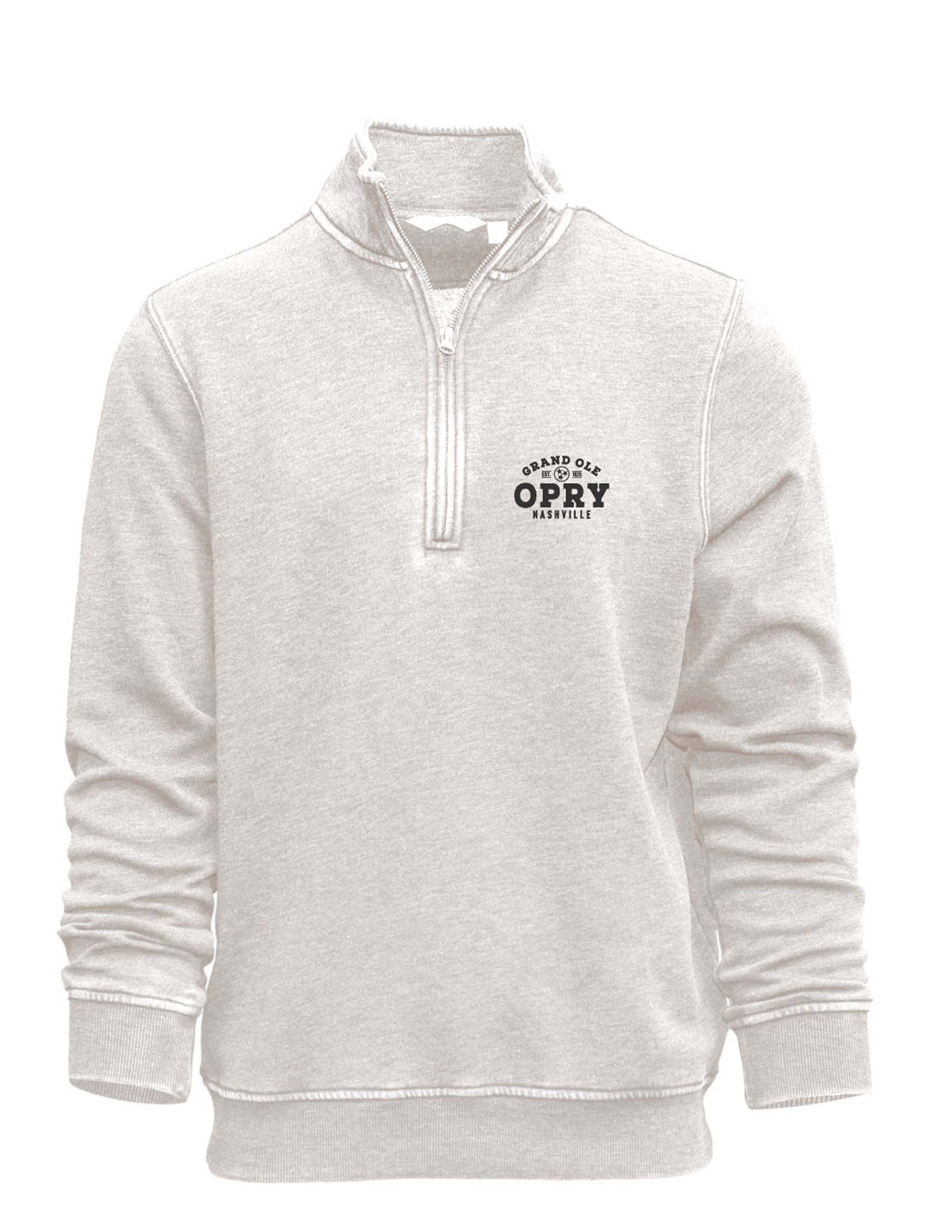 Opry Vintage Wash Quarter Zip Pullover - GRAY / SM - FLEECE