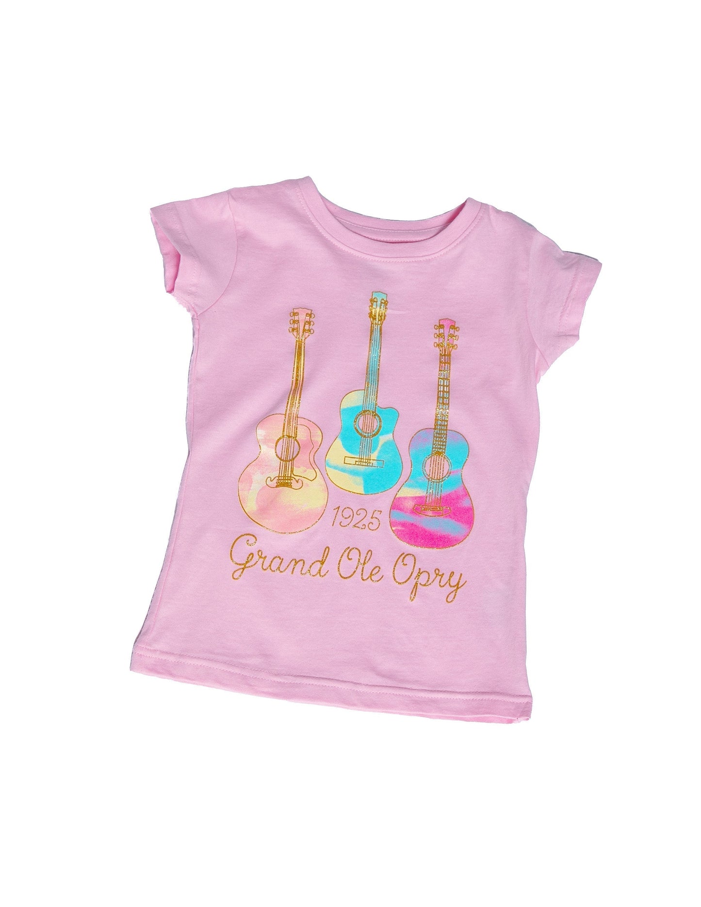 Opry Watercolor Guitar Toddler T-Shirt - PINK / 2T - KIDS APPAREL