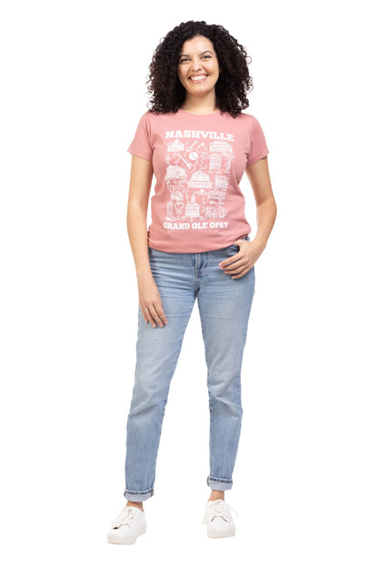 Opry Women’s Nashville Map T-Shirt - S/S
