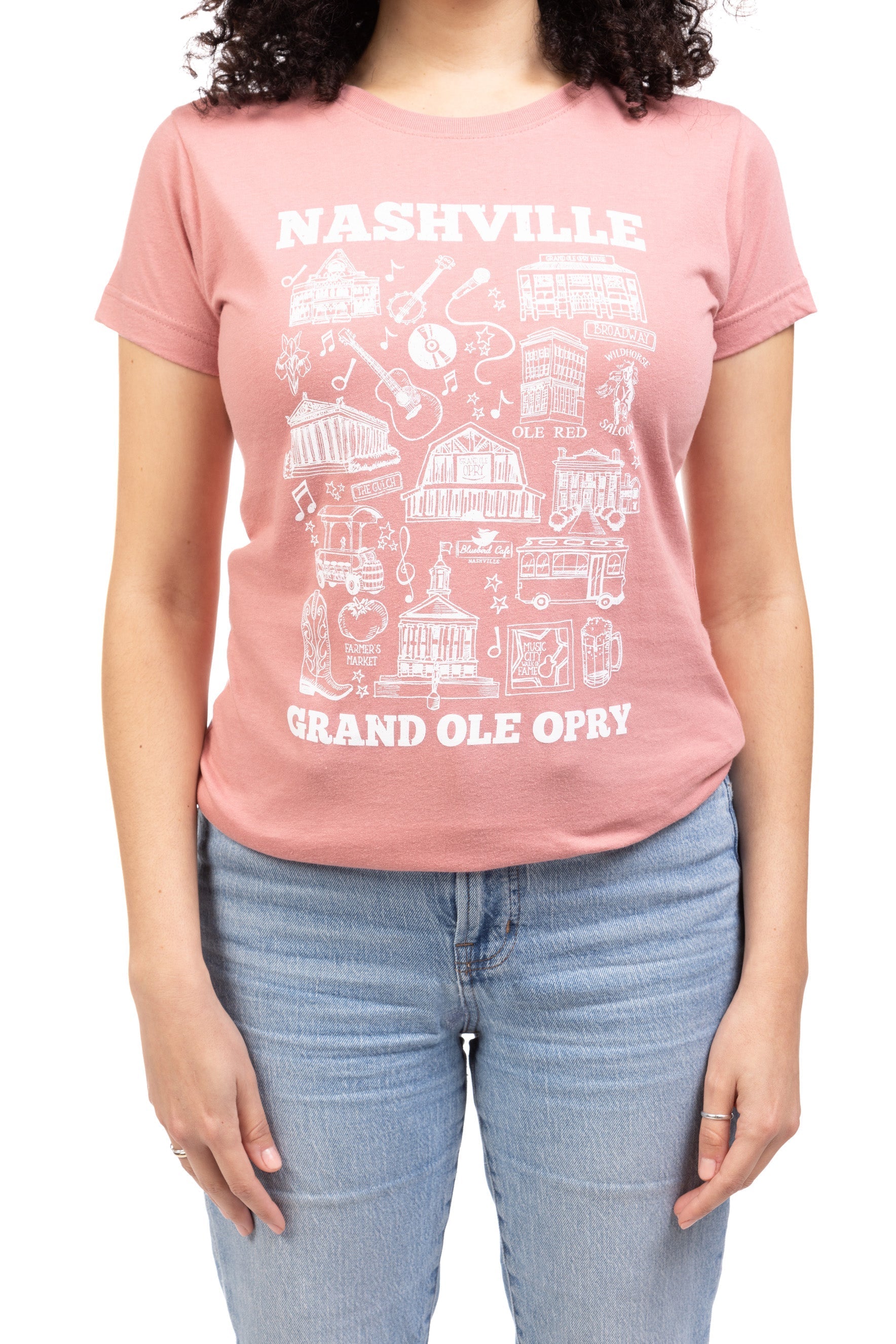 Opry Women’s Nashville Map T-Shirt - RED / 2XL - S/S