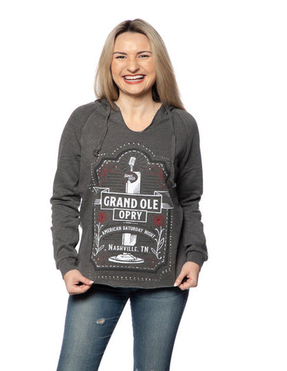 Opry Womens Sequin Floral Mic Hoodie - FLEECE