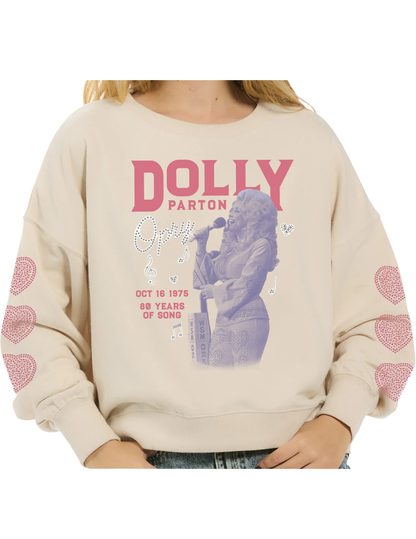 Opry x Dolly Parton Heart Sleeve Crew Sweatshirt - CREW SWEATSHIRTS