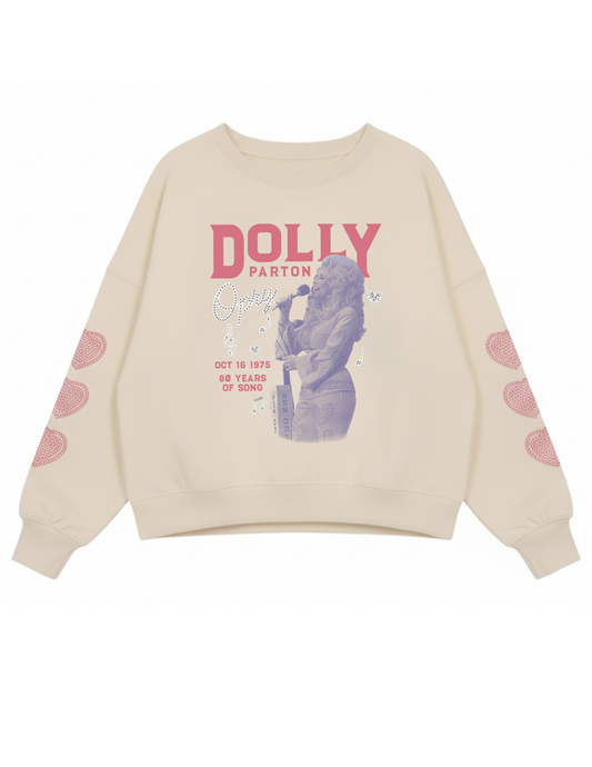 Opry x Dolly Parton Heart Sleeve Crew Sweatshirt - CREW SWEATSHIRTS