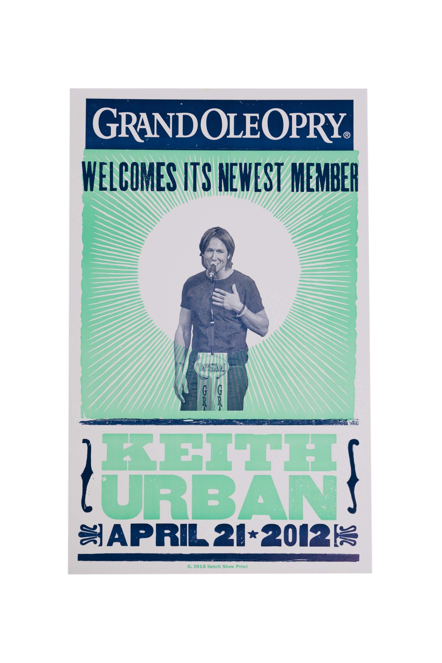 Keith Urban Official Opry Induction Hatch Print