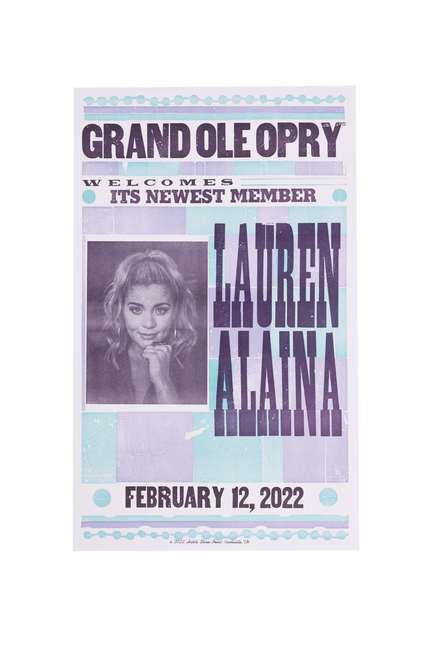 Lauren Alaina Official Opry Induction Hatch Show Print