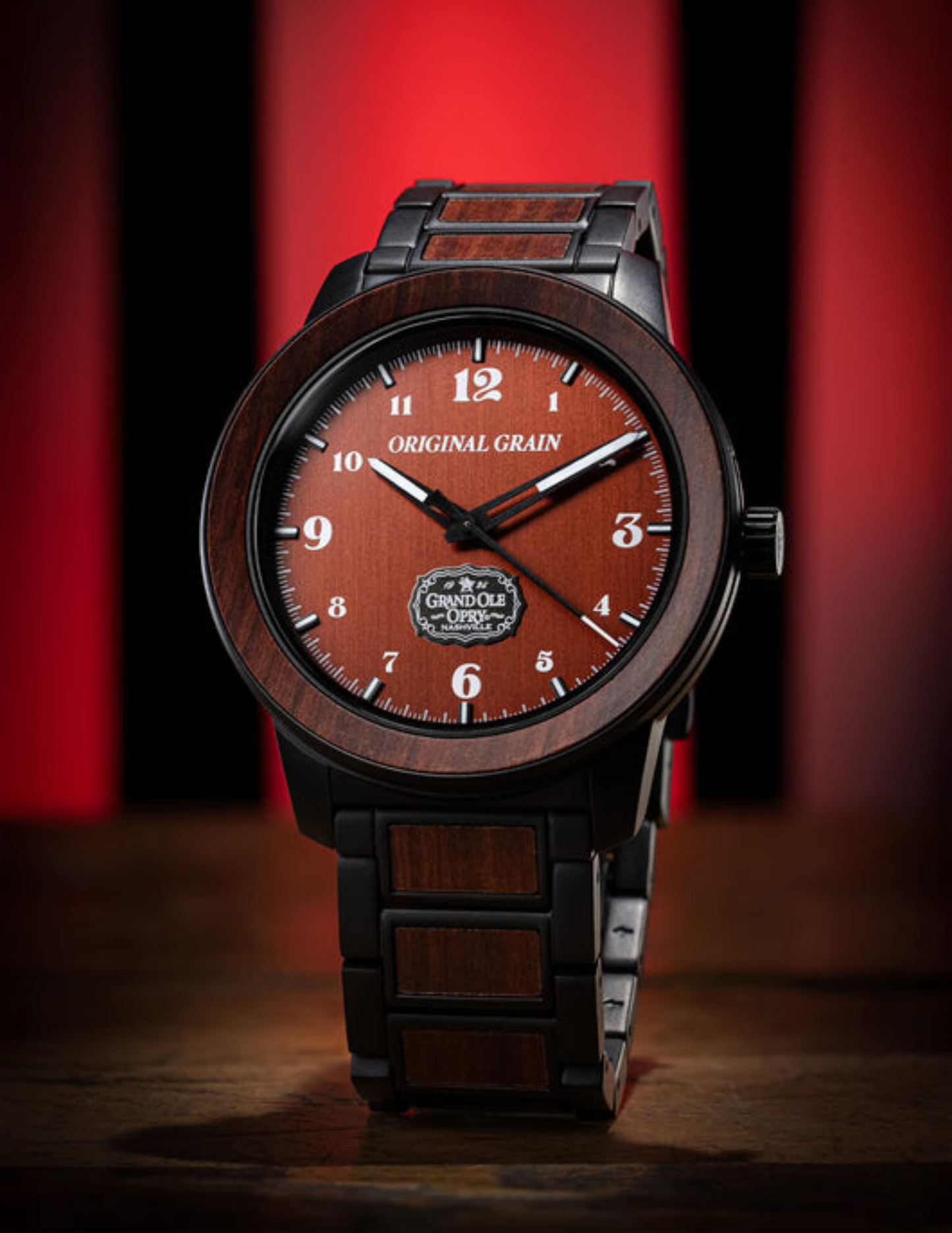 Original Grain Grand Ole Opry Barrel 46mm Stage Wood Watch - WATCHES