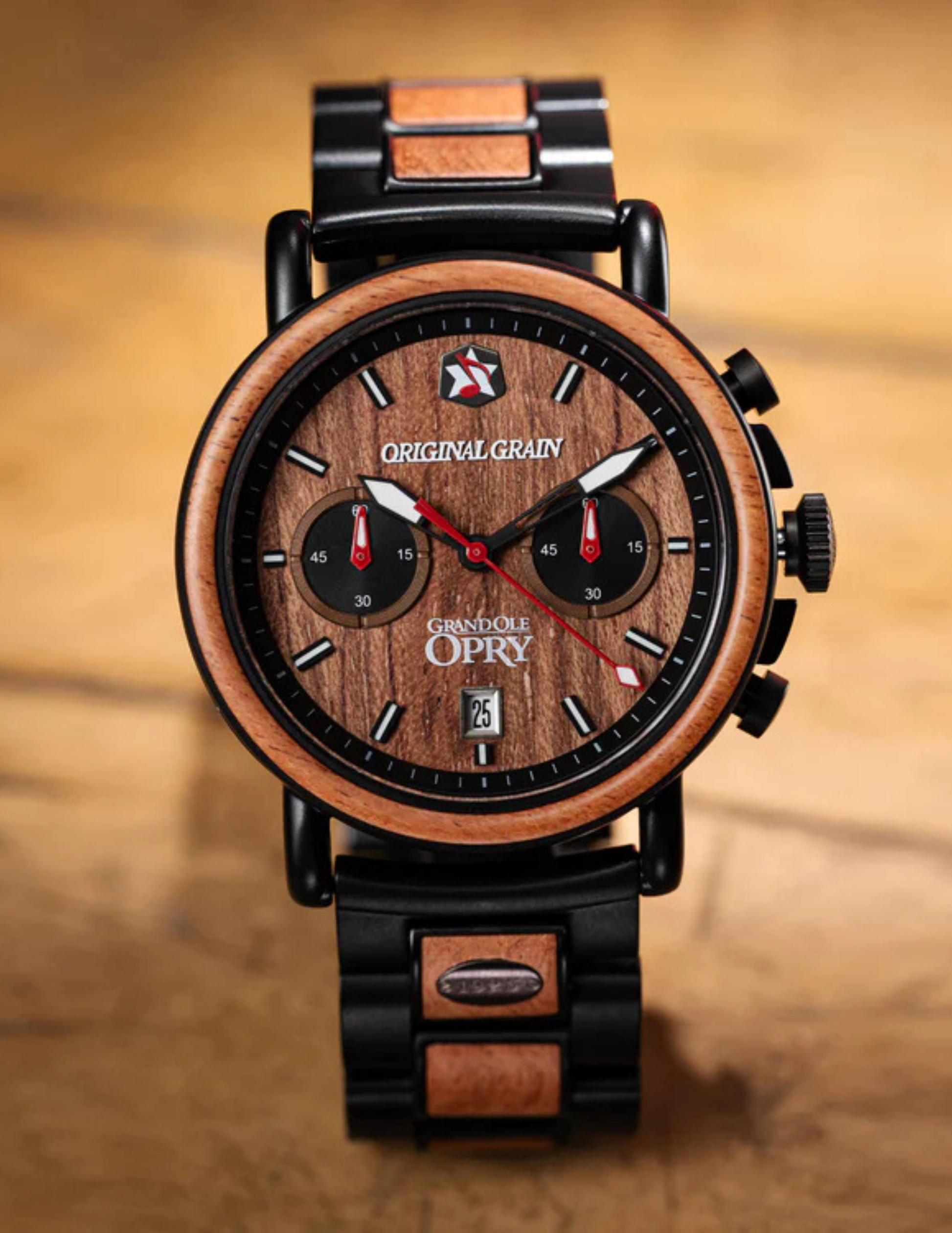 Original Grain Grand Ole Opry Chrono 44mm Stage Wood Watch - WATCHES