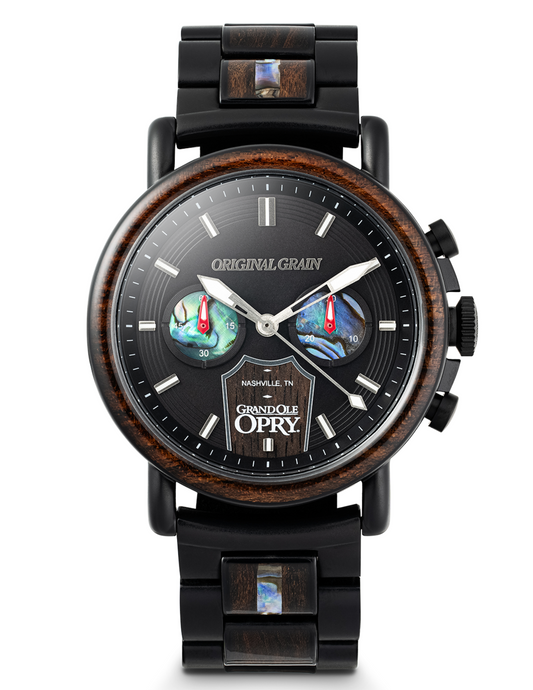 Original Grain Grand Ole Opry Ebony 44mm Stage Wood Watch - WATCHES