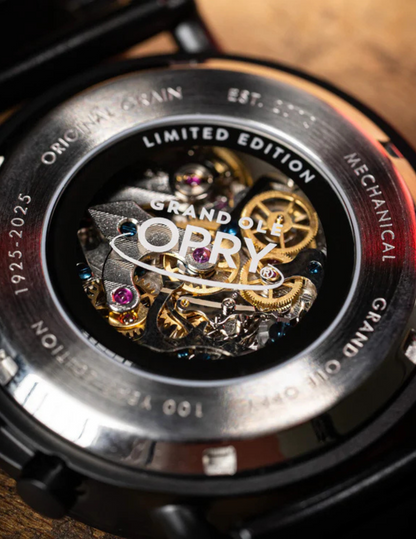 Original Grain Grand Ole Opry Ebony 44mm Stage Wood Watch - WATCHES