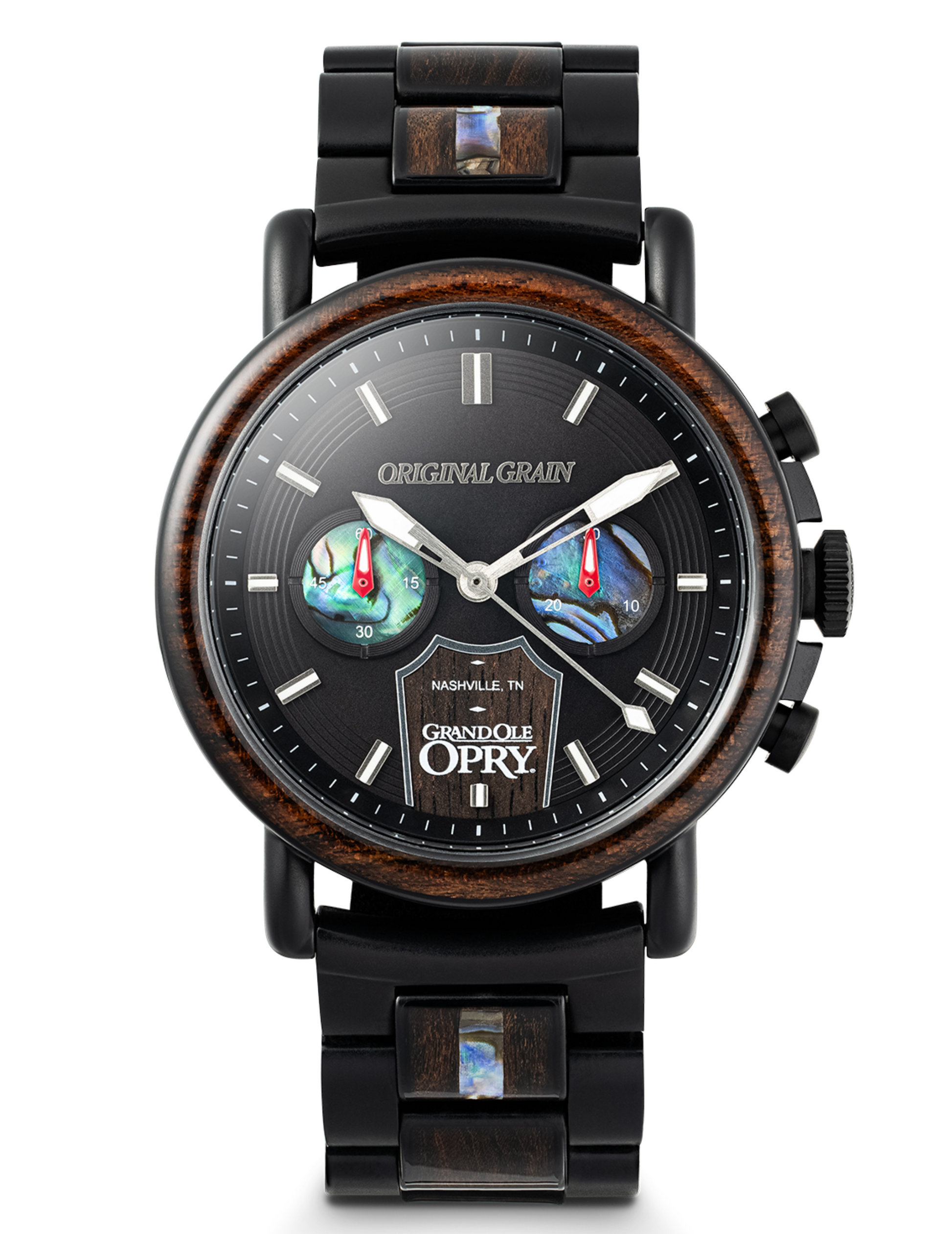 Original Grain Grand Ole Opry Ebony 44mm Stage Wood Watch - WATCHES