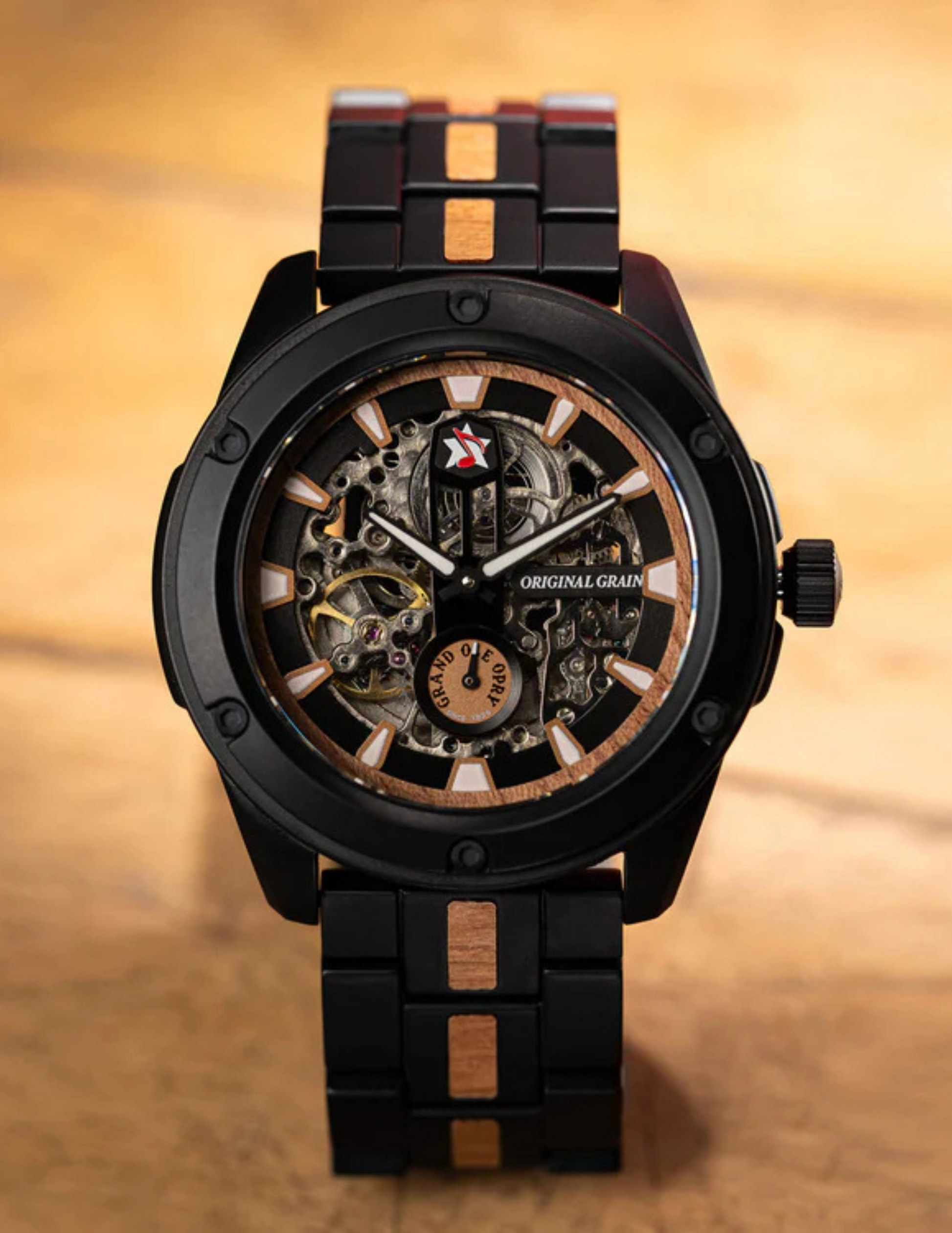 Original Grain Grand Ole Opry Rugged Automatic 45mm Stage Wood Watch - WATCHES