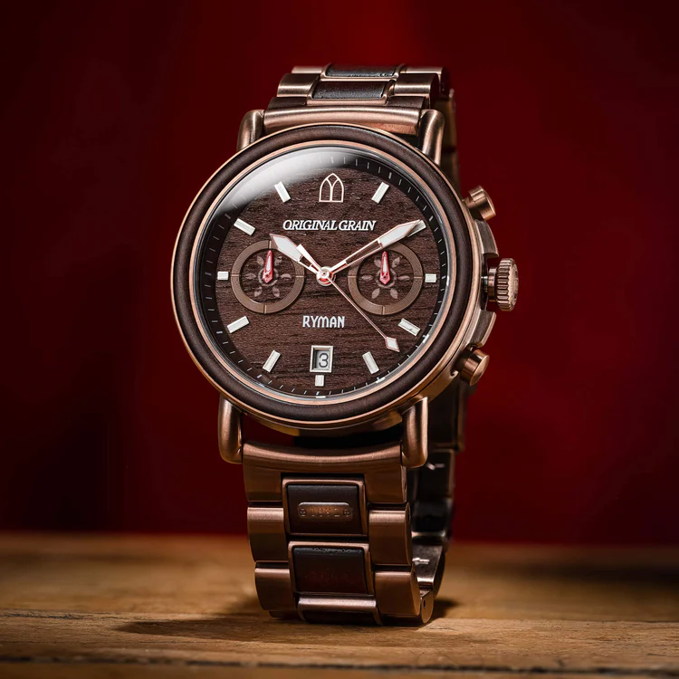 Original Grain Ryman Barrel Automatic 45mm Stage Wood Watch - WATCHES