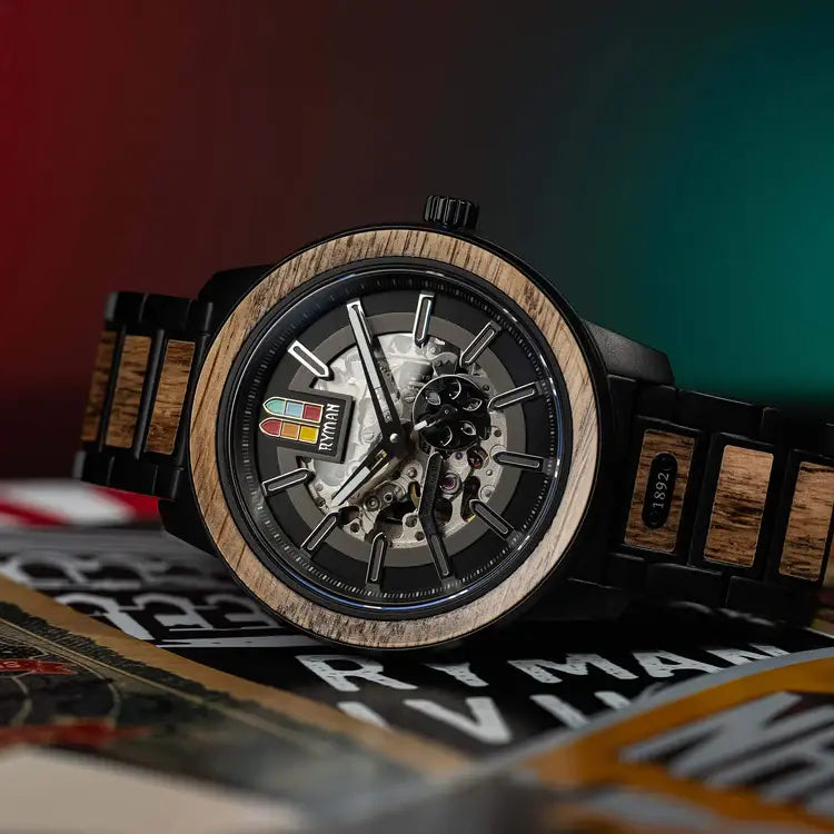 Original Grain Ryman Barrel Automatic 46mm Stage Wood Watch - WATCHES