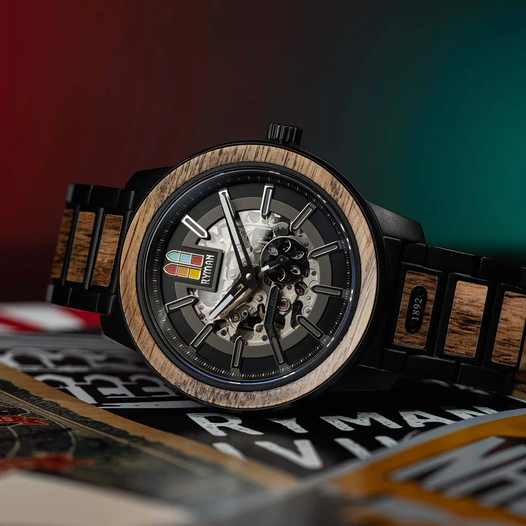 Original Grain Ryman Barrel Automatic 46mm Stage Wood Watch - WATCHES