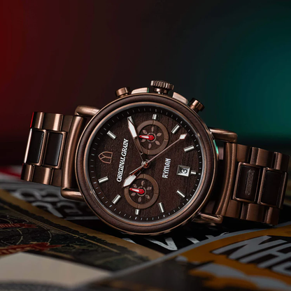 Original Grain Ryman Chrono 44MM Stage Wood Watch - WATCHES