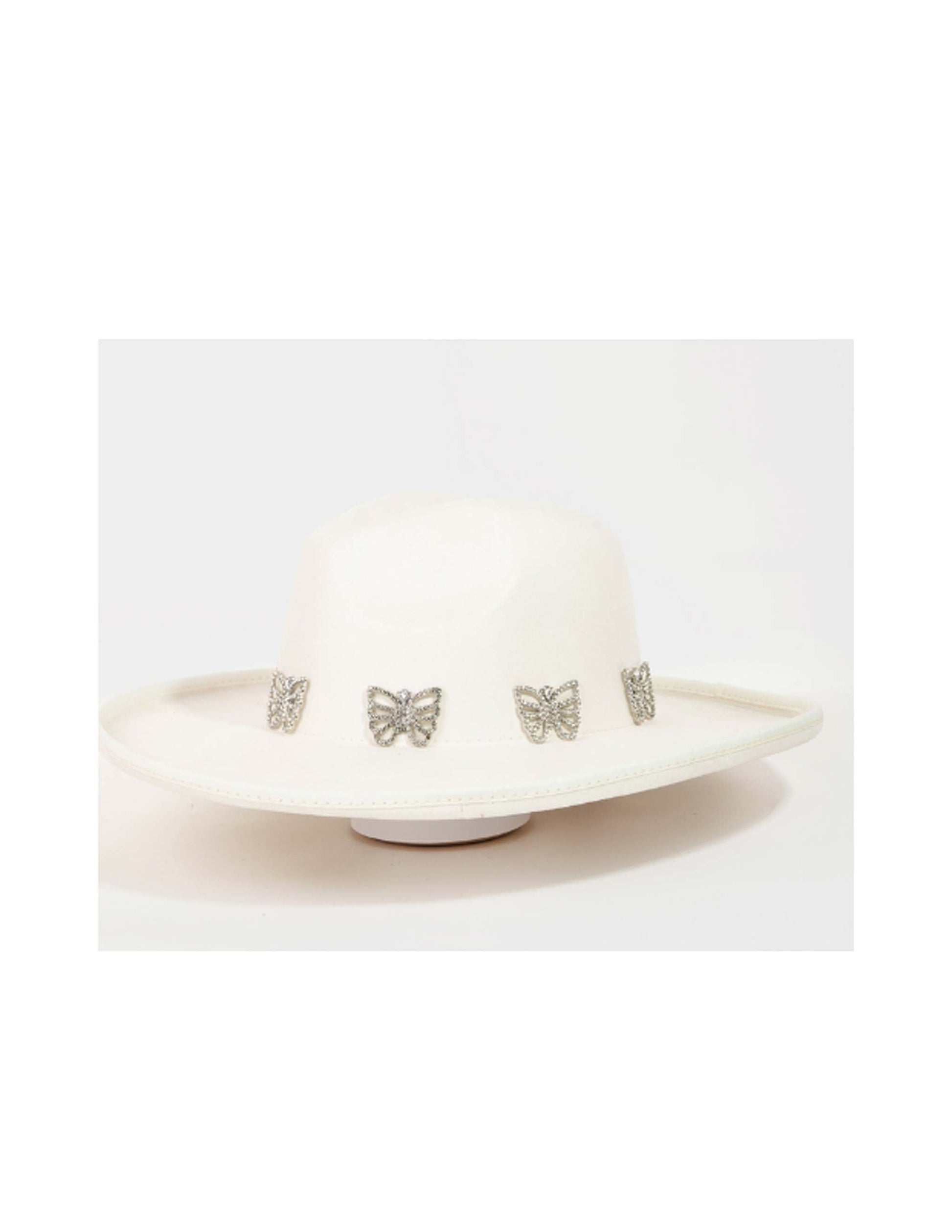 Pave Butterflies Fedora Hat - HATS