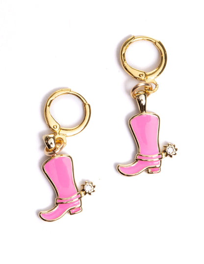 Pink Cowboy Boot Huggies - JEWELRY