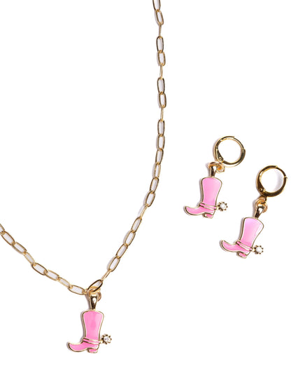 Pink Cowboy Boot Huggies - JEWELRY