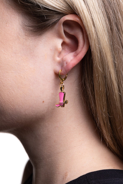 Pink Cowboy Boot Huggies - JEWELRY
