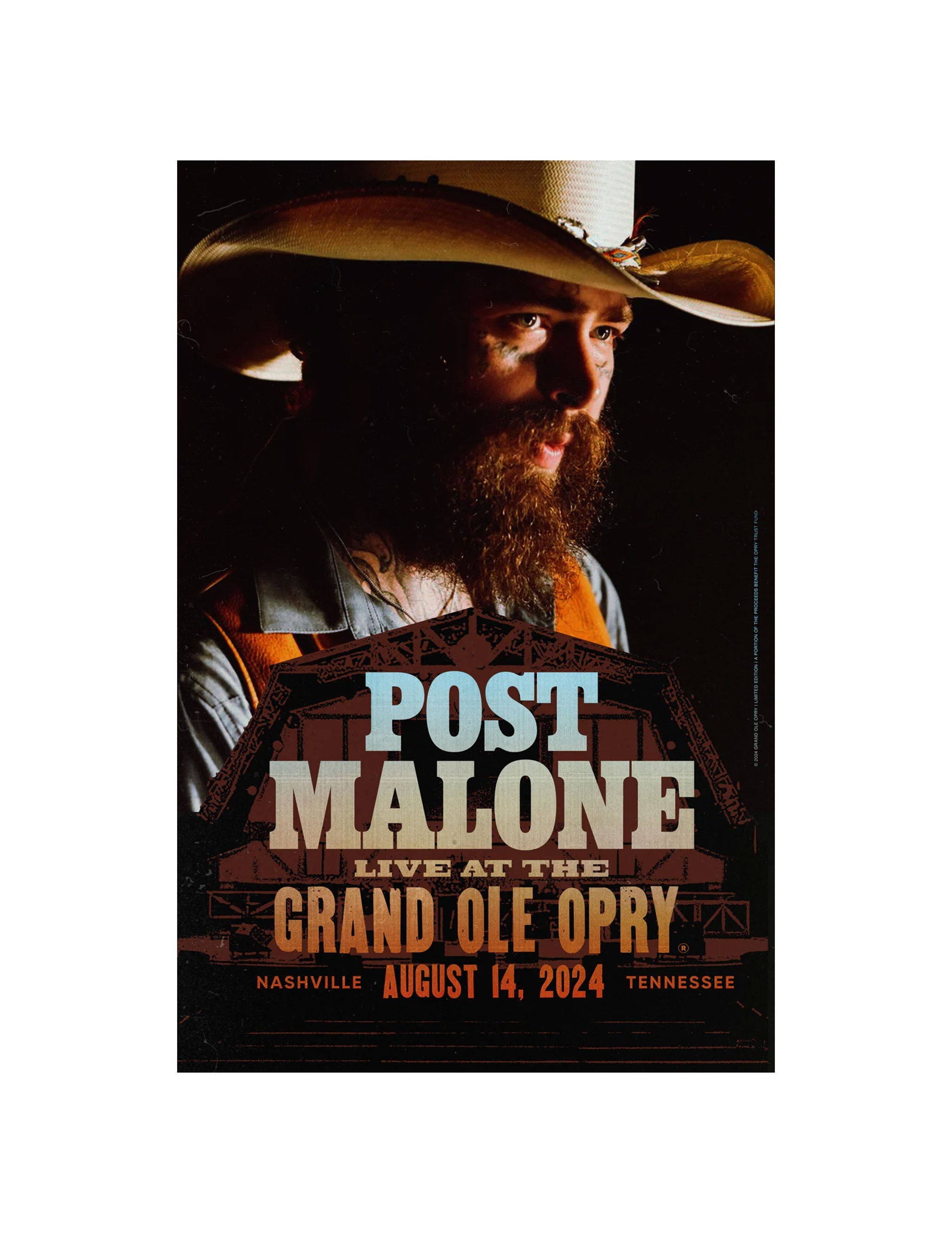 Post Malone Opry Debut Poster - OpryShop