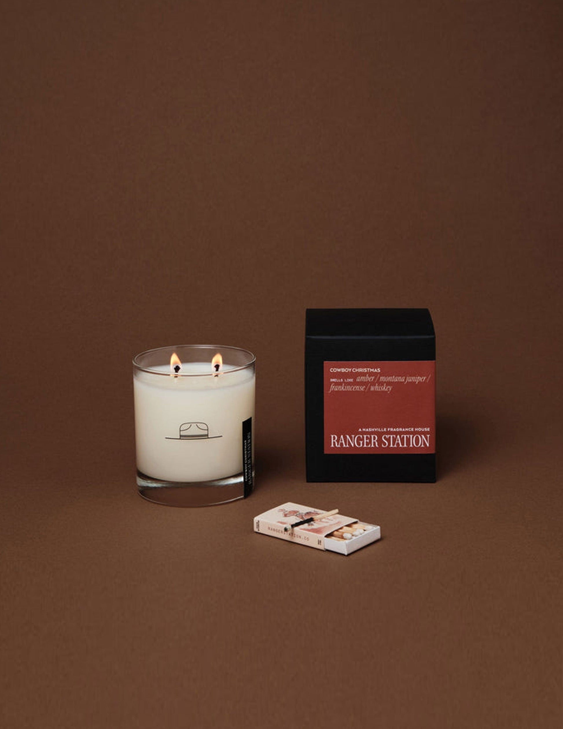 Ranger Station Cowboy Christmas Candle - DECOR