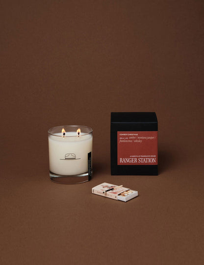 Ranger Station Cowboy Christmas Candle - DECOR