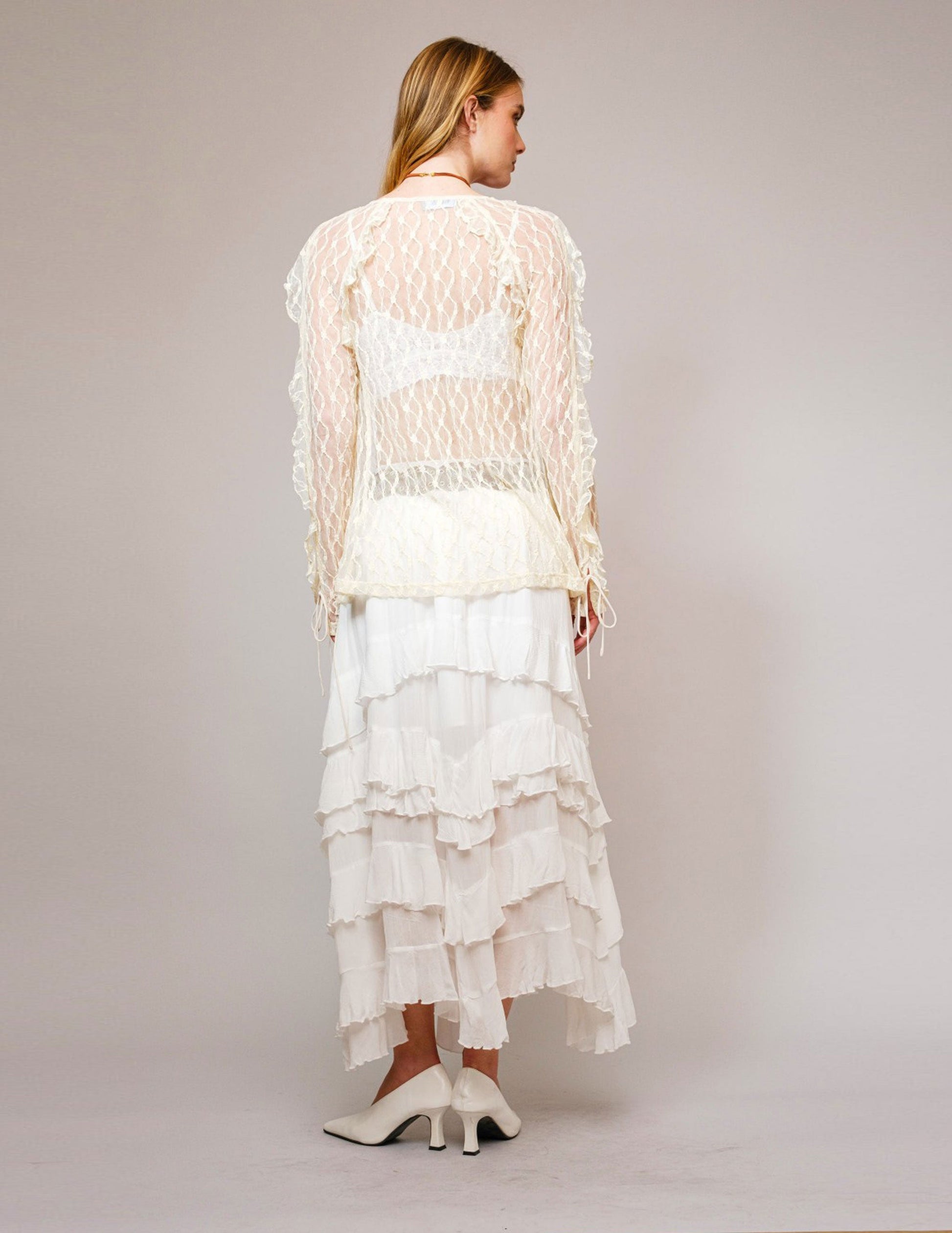 Rayon Crinkle Smocked Waist Maxi Skirt - SKIRTS
