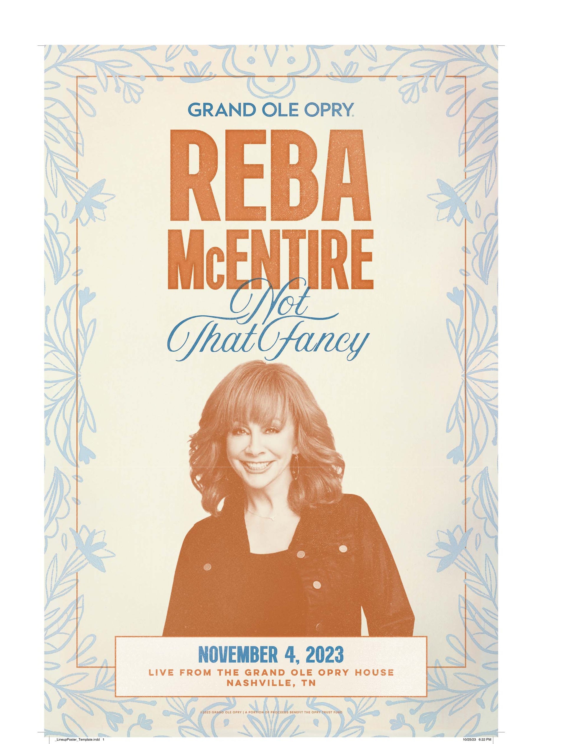 Reba McEntire Not that Fancy Show Poster - POSTERS