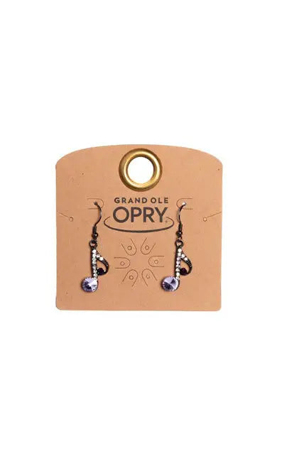 Rhinestone Music Note Earrings Default Title