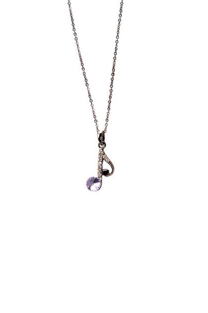 Rhinestone Music Note Necklace Default Title