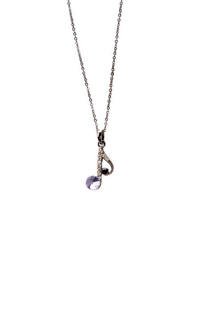 Rhinestone Music Note Necklace Default Title