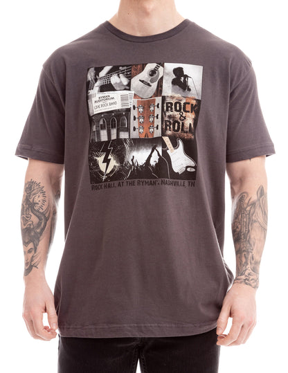 Rock Hall at the Ryman Concert Collage T-Shirt - GRAY / SM - S/S