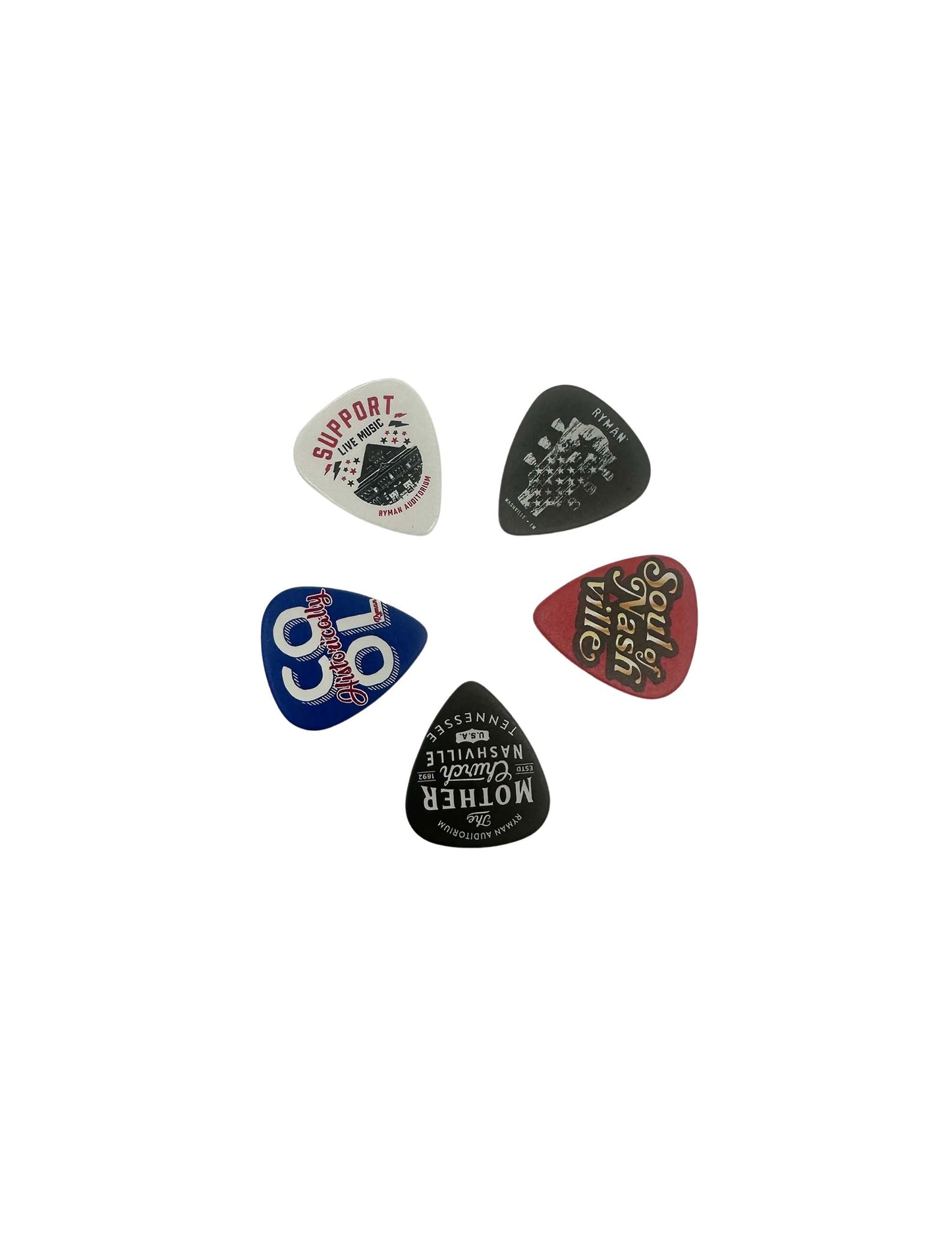 Ryman 5 Piece Guitar PickSet - SOUVENIRS