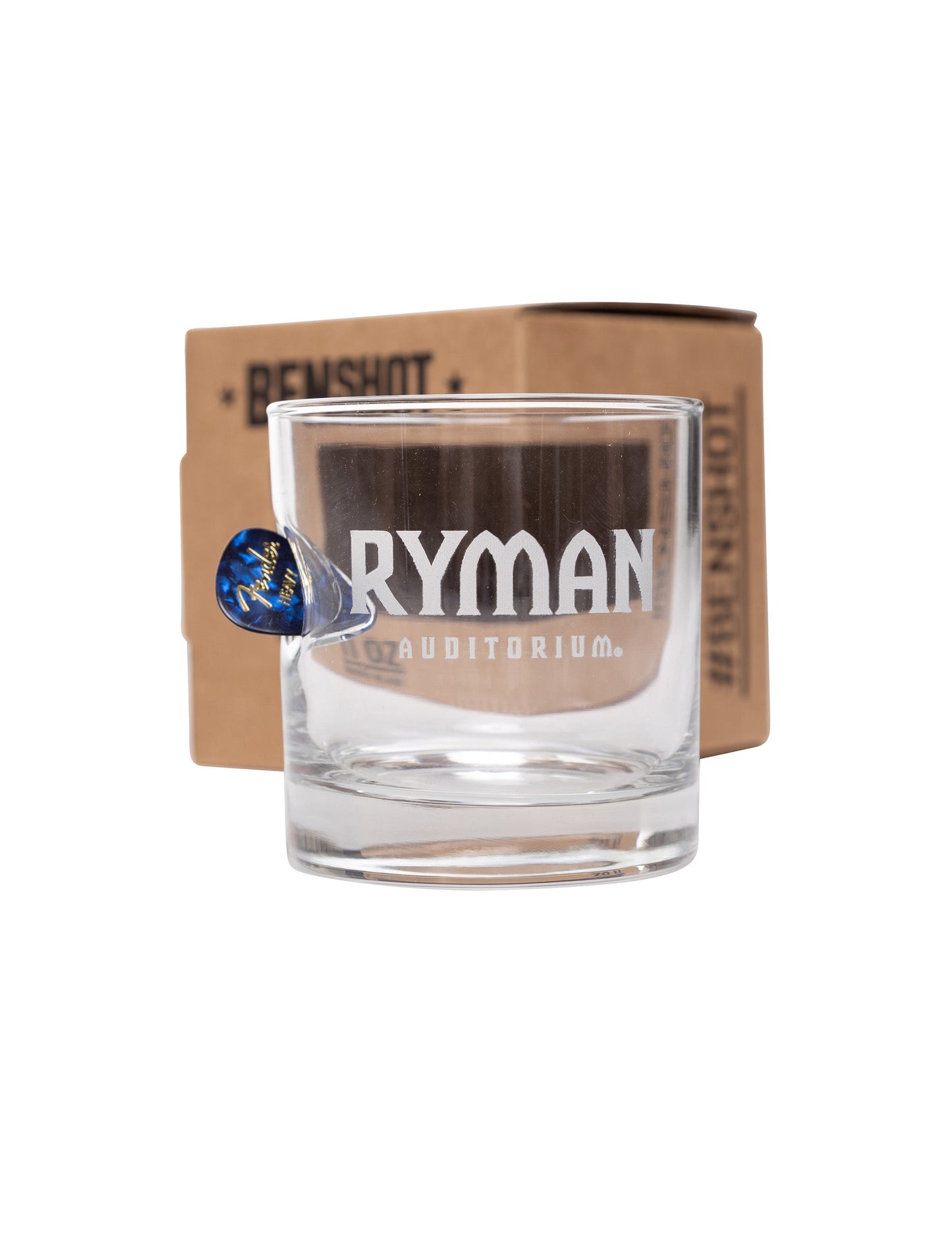 Ryman Benshot Guitar Pick Rocks Glass - DRINKWARE