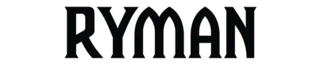 Ryman black logo on white background.