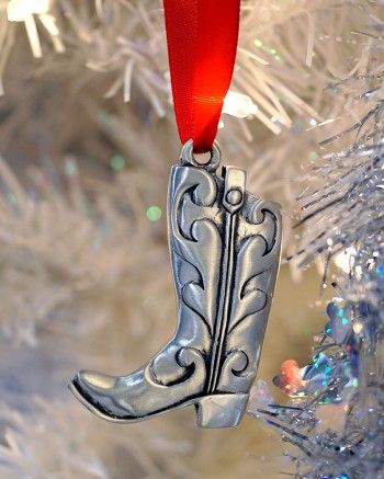 Ryman Cowboy Boot Pewter Ornament - ORNAMENTS