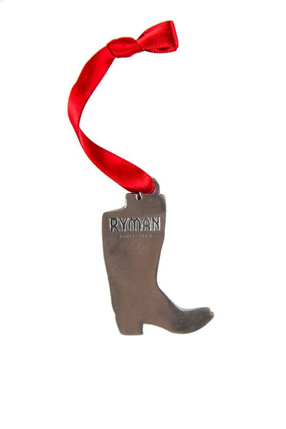Ryman Cowboy Boot Pewter Ornament - ORNAMENTS