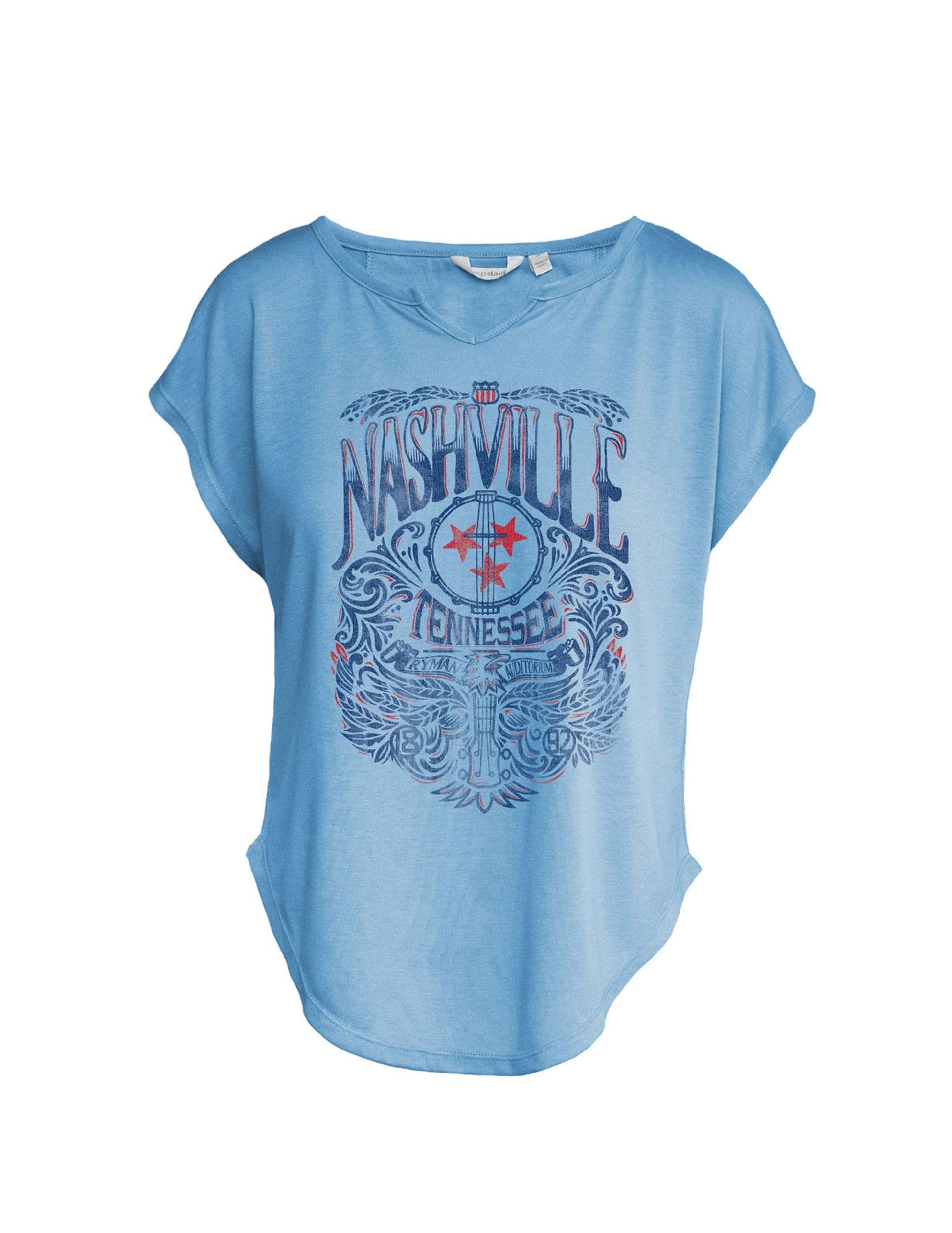 Ryman Flowy Americana Tri-Star T-Shirt - SCOOPNECK