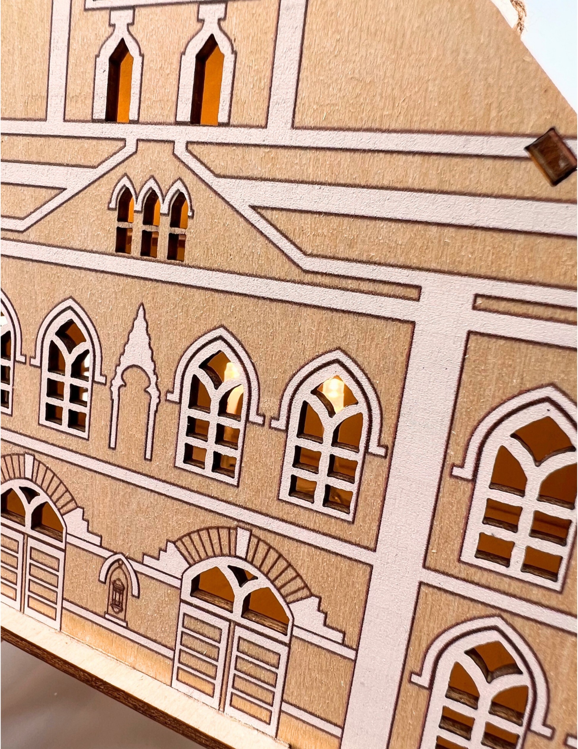 Ryman LED Light Up Wooden Building Collectors Ornament - ORNAMENTS