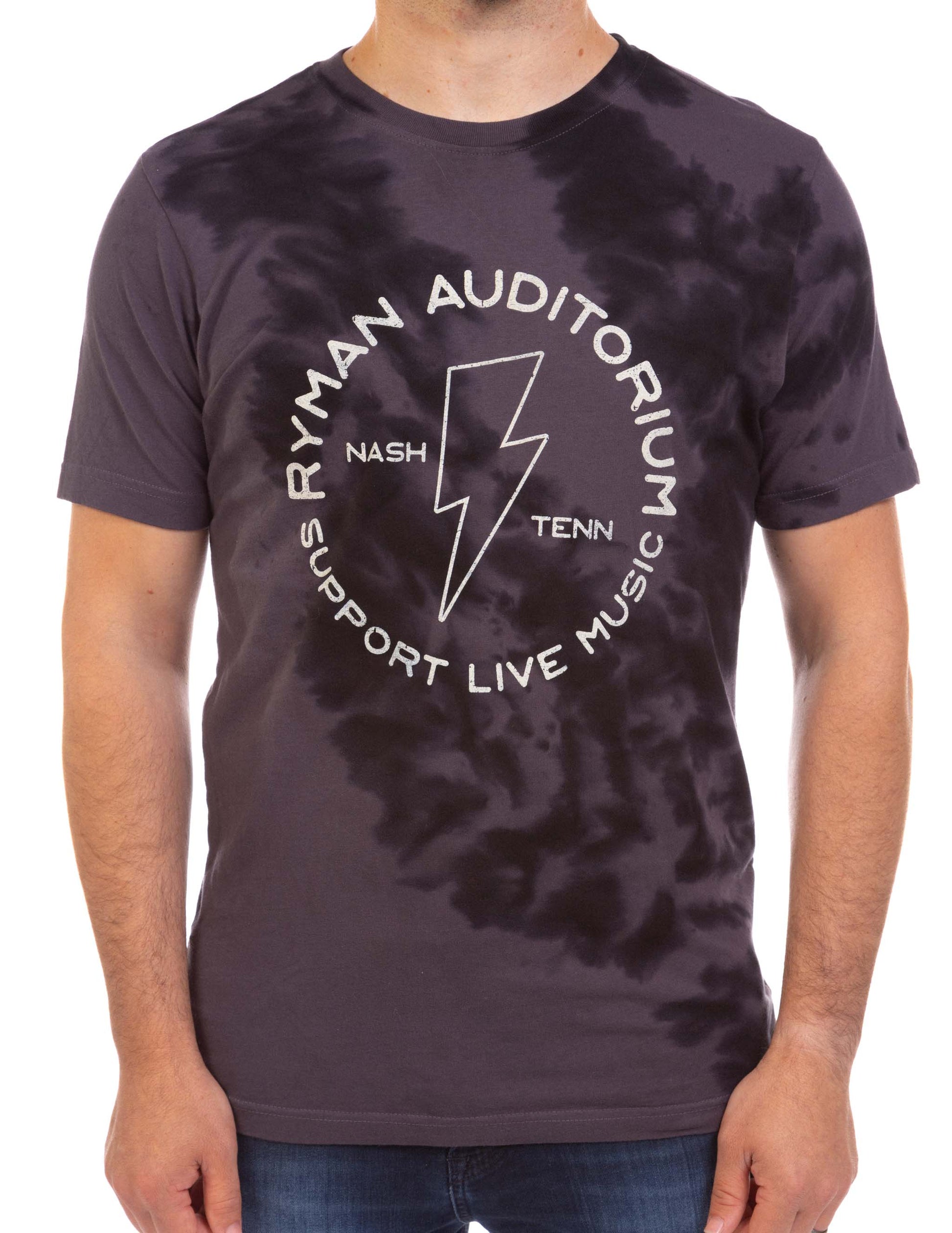 Ryman Lightning Bolt Tie Dye T-Shirts - GRAY / SM - S/S