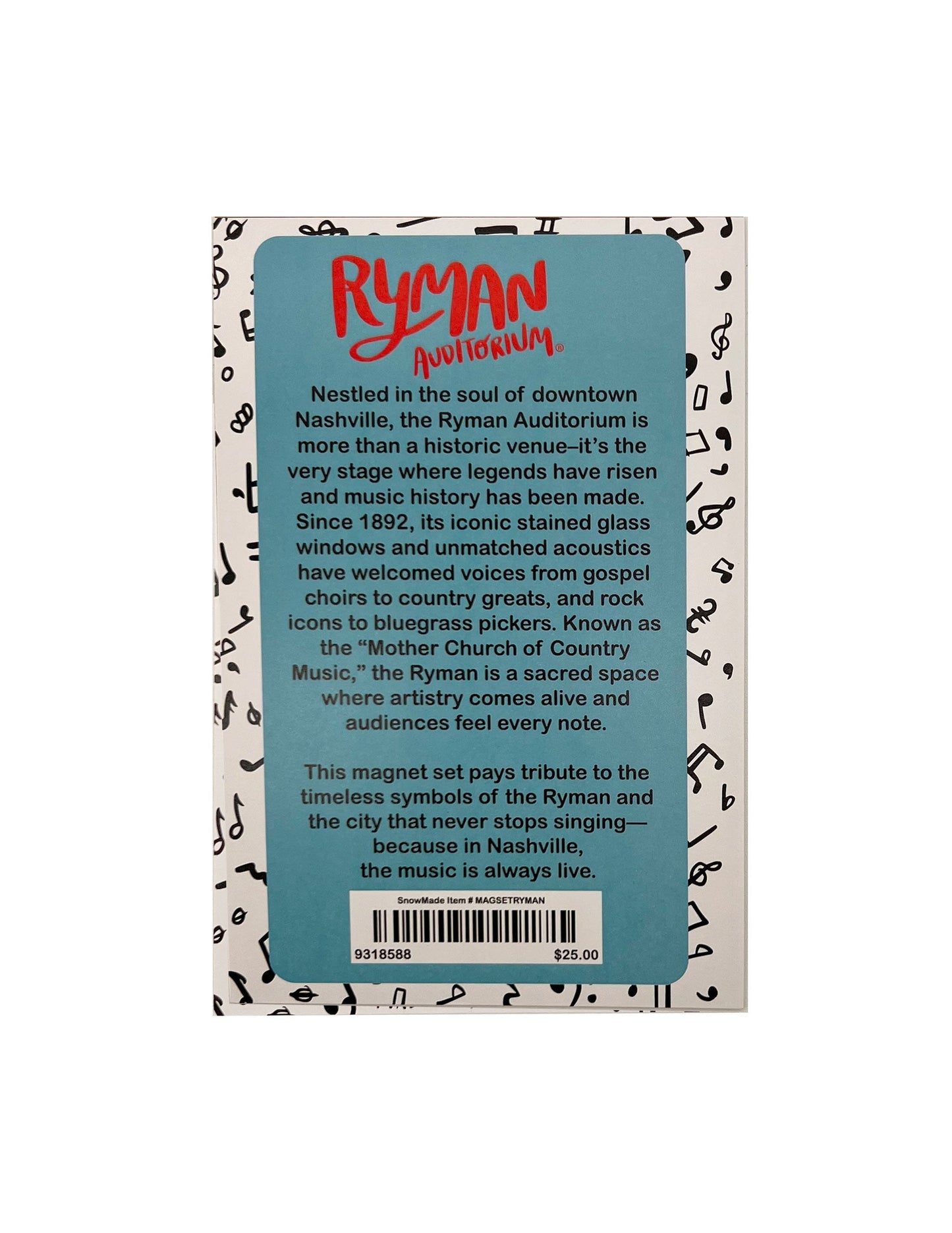 Ryman Nashville Is Live Magnet Set - MAGNETS