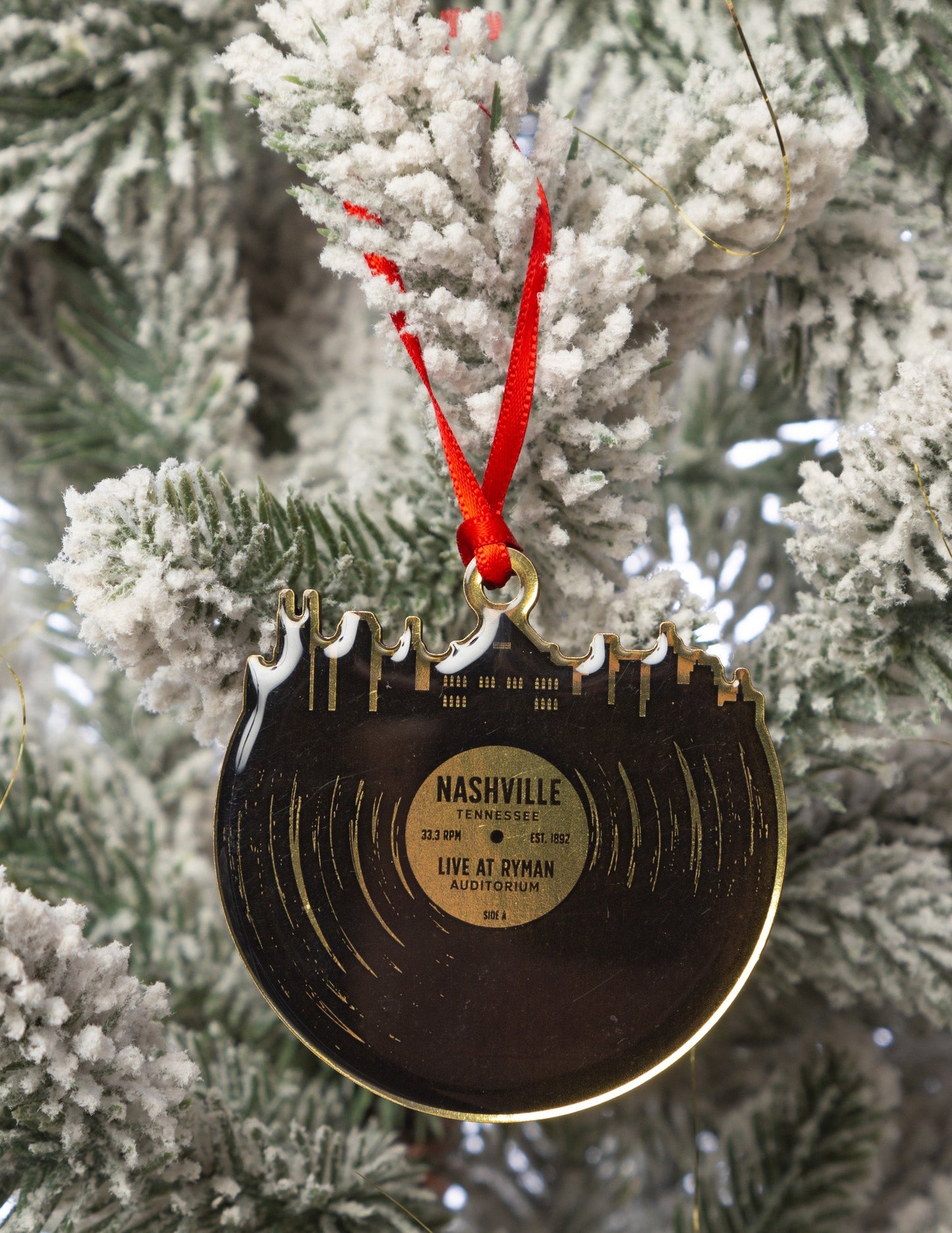 Ryman Nashville Skyline Record Ornament - ORNAMENTS