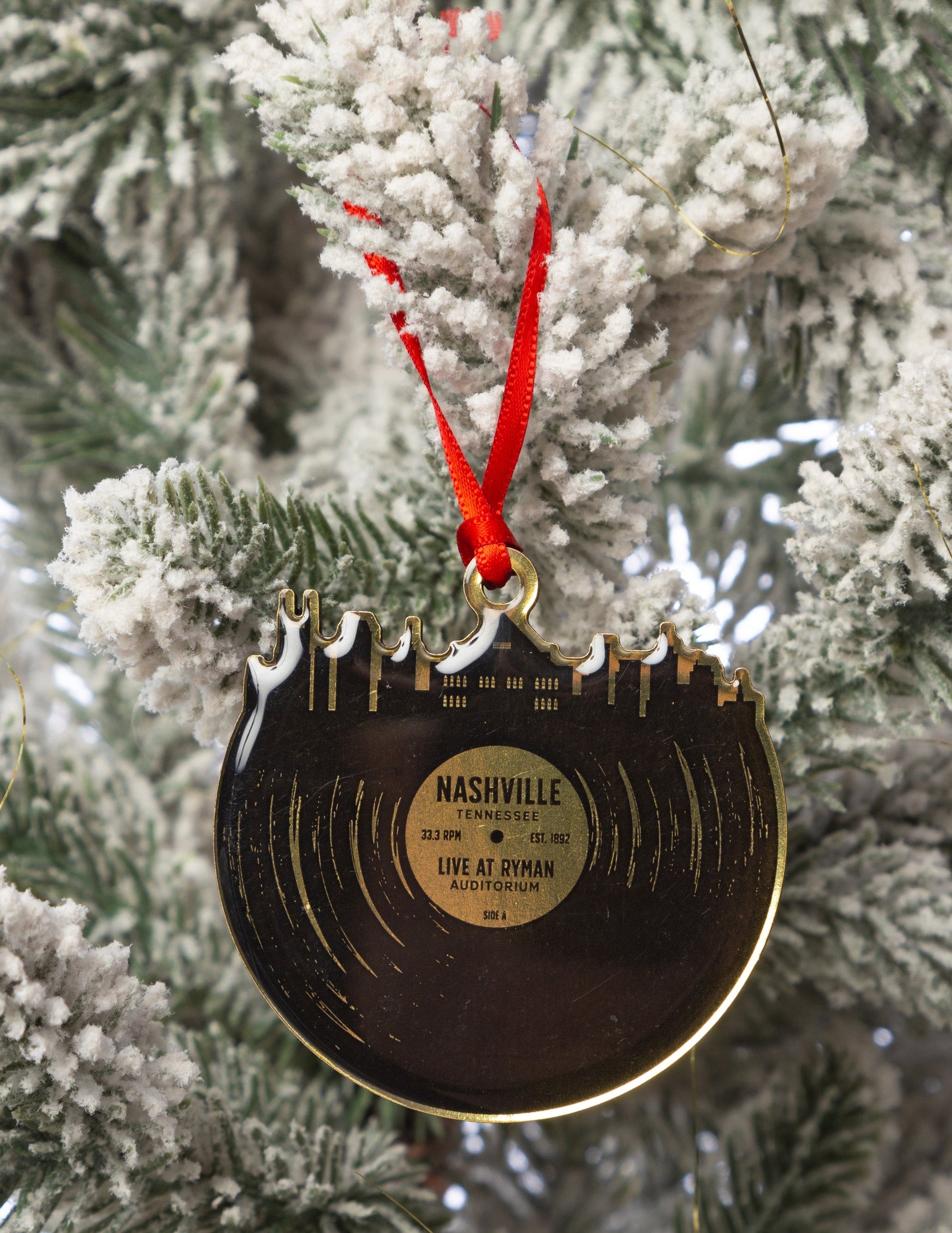 Ryman Nashville Skyline Record Ornament - ORNAMENTS