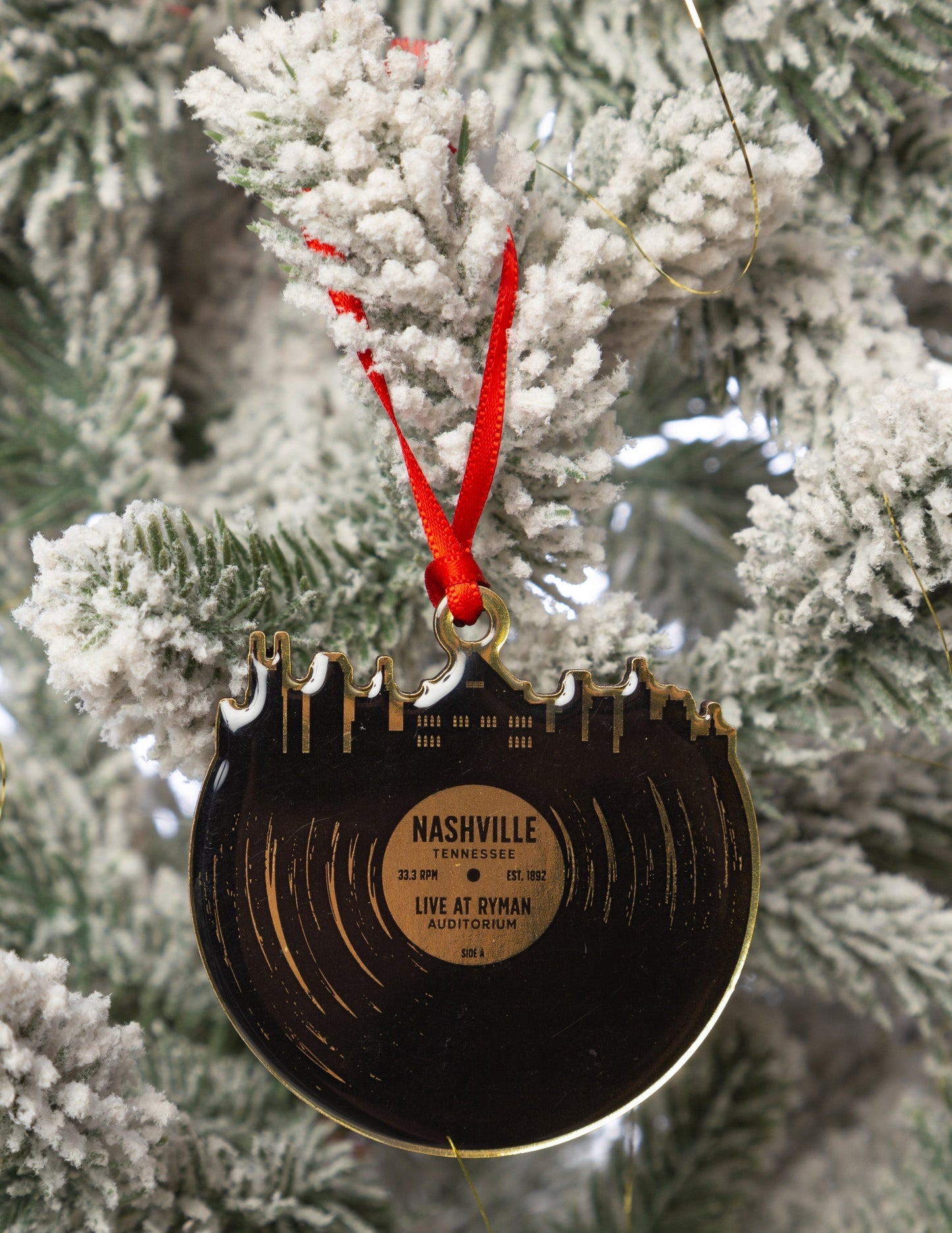 Ryman Nashville Skyline Record Ornament - ORNAMENTS
