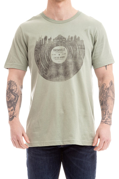 Ryman Nashville Skyline Record T-Shirt - GREEN / SM - S/S